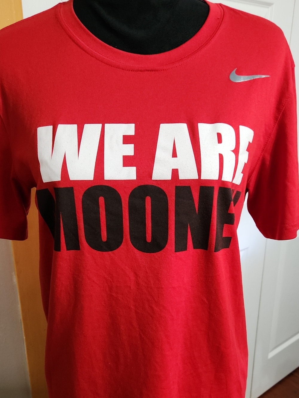 Nike Dri Fit Red 'WE ARE MOONEY' Graphic Short Sleeve Tee